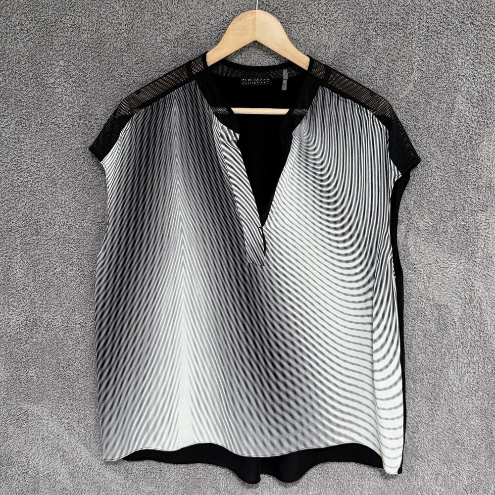 Elie Tahari Midtown silk and mesh blouse